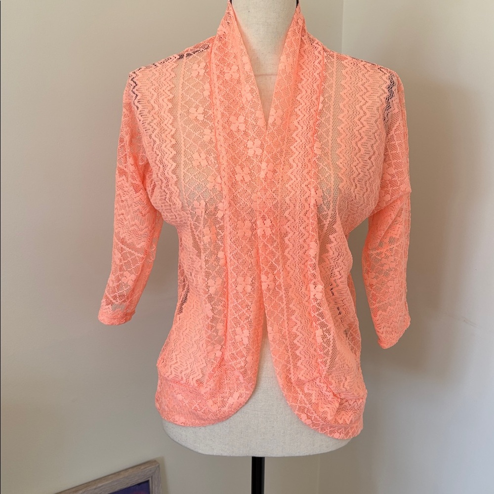Peach Lace Cardigan